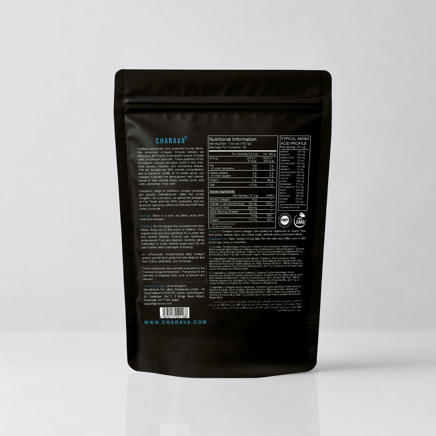 Charava Bovine Collagen Peptides with Vitamin C