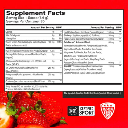 BPN Strong Reds Superfood Powder — Strawberry, 30 Servings