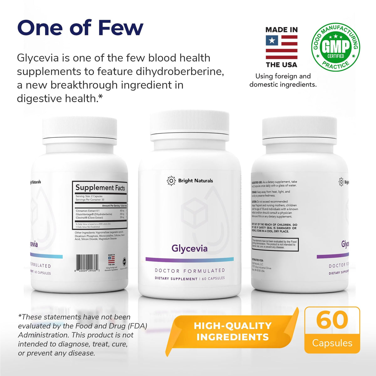 Bright Naturals Glycevia – GlucoVantage Dihydroberberine & Cinnamon | 90 Servings - Calm Era