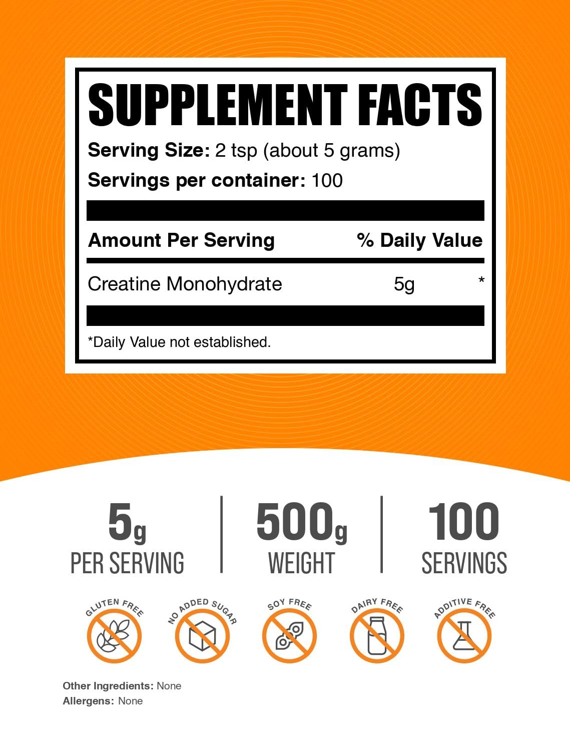 BulkSupplements Creatine Monohydrate Powder – Micronized, Unflavored | 500g
