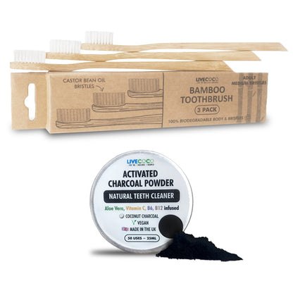 LiveCoco Activated Charcoal Teeth Cleaning Powder