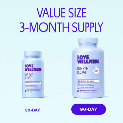 Love Wellness Bye Bye Bloat – Digestive Enzymes & Herbal Blend | 180 Capsules