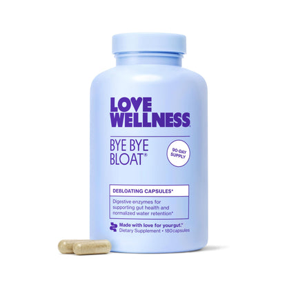 Love Wellness Bye Bye Bloat – Digestive Enzymes & Herbal Blend | 180 Capsules