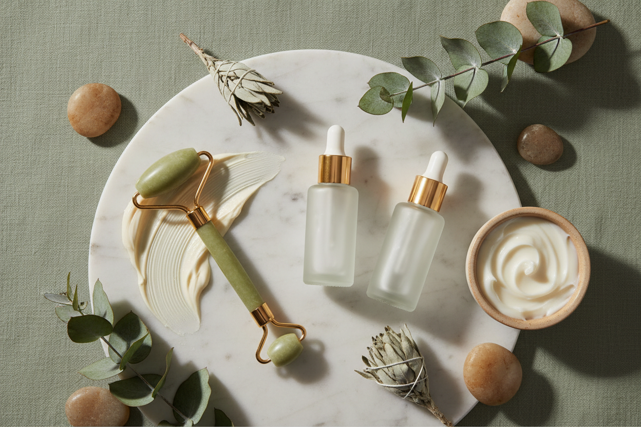 Calm Era – Skincare Essentials Editorial Banner