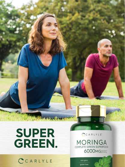 Carlyle Moringa Oleifera Capsules 6000mg | 180ct Pack of 2 | Non-GMO