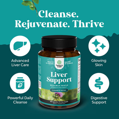 Liver Cleanse Detox & Repair | Herbal Support with Milk Thistle | 180 Capsules
