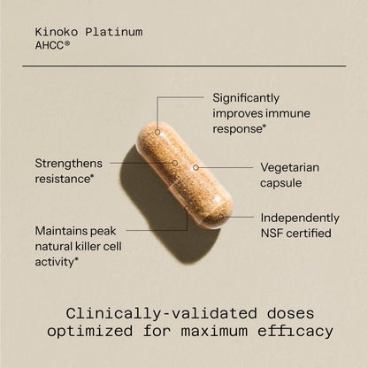 Quality of Life Kinoko Platinum AHCC 750mg – Immune Support & NK Cell Activity | 60 Veggie Capsules