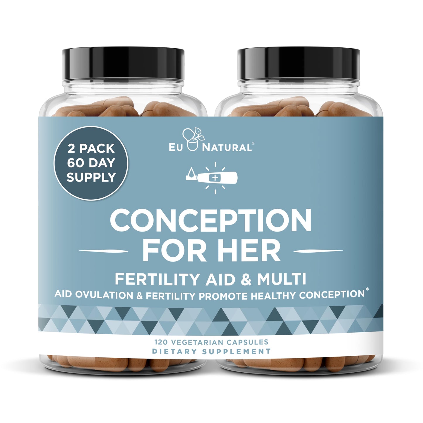 Conception Fertility Supplements for Women – Ovulation Support, Hormonal Balance, Regular Cycles – Prenatal Vitamin with Myo-Inositol, Folate, Vitex