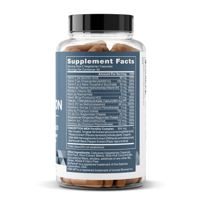 Conception For Him – Men’s Fertility Supplements (Ashwagandha, Folate, Zinc, Magnesium) – 120 Veg Soft Capsules
