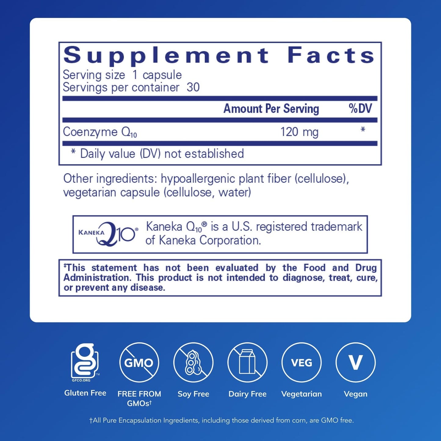 Pure Encapsulations CoQ10 120mg – 30 Capsules