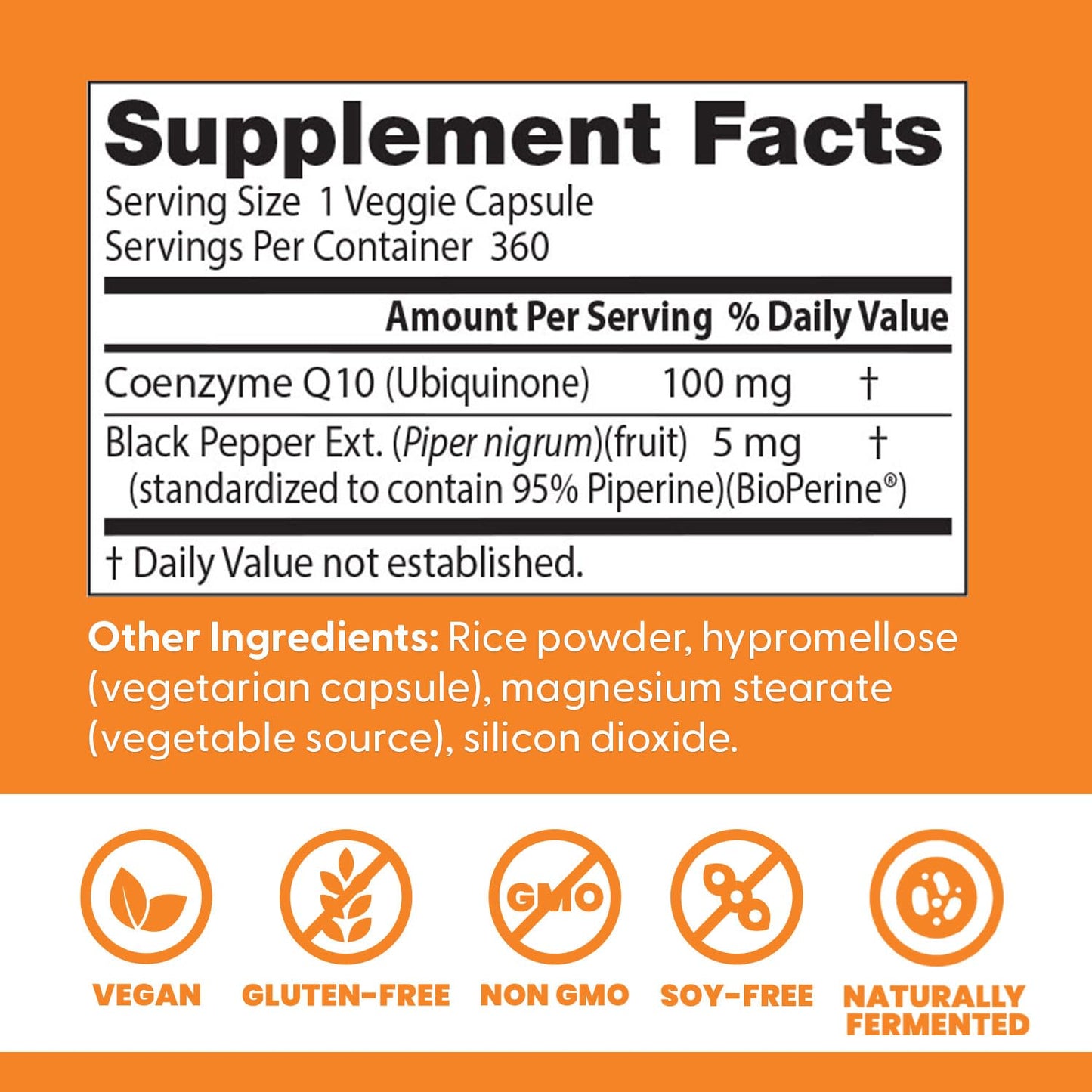 Doctor’s Best High Absorption CoQ10 with BioPerine 100mg – 360 Vegan Caps