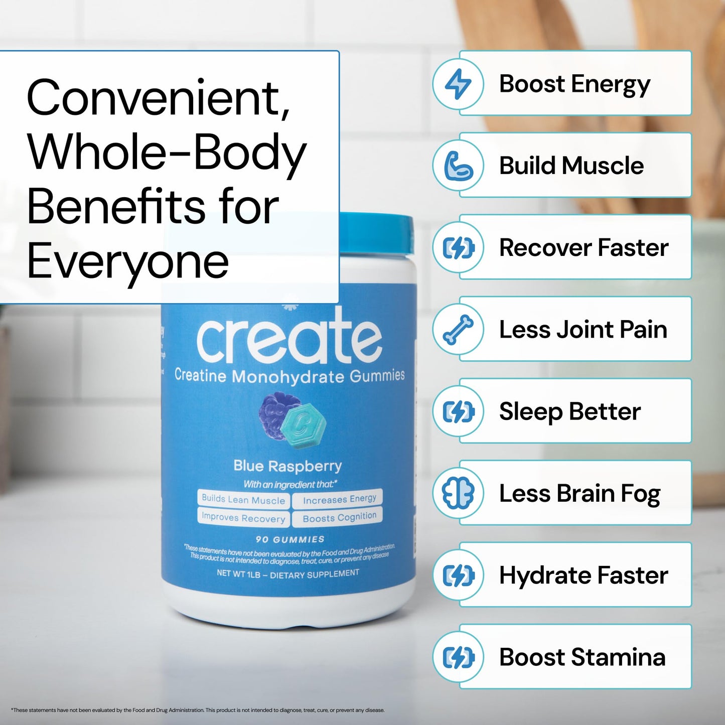 Create Creatine Monohydrate Gummies | 1.5g Creapure per Gummy | Orange Flavour | Vegan