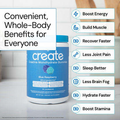 Create Creatine Monohydrate Gummies | 1.5g Creapure per Gummy | Orange Flavour | Vegan