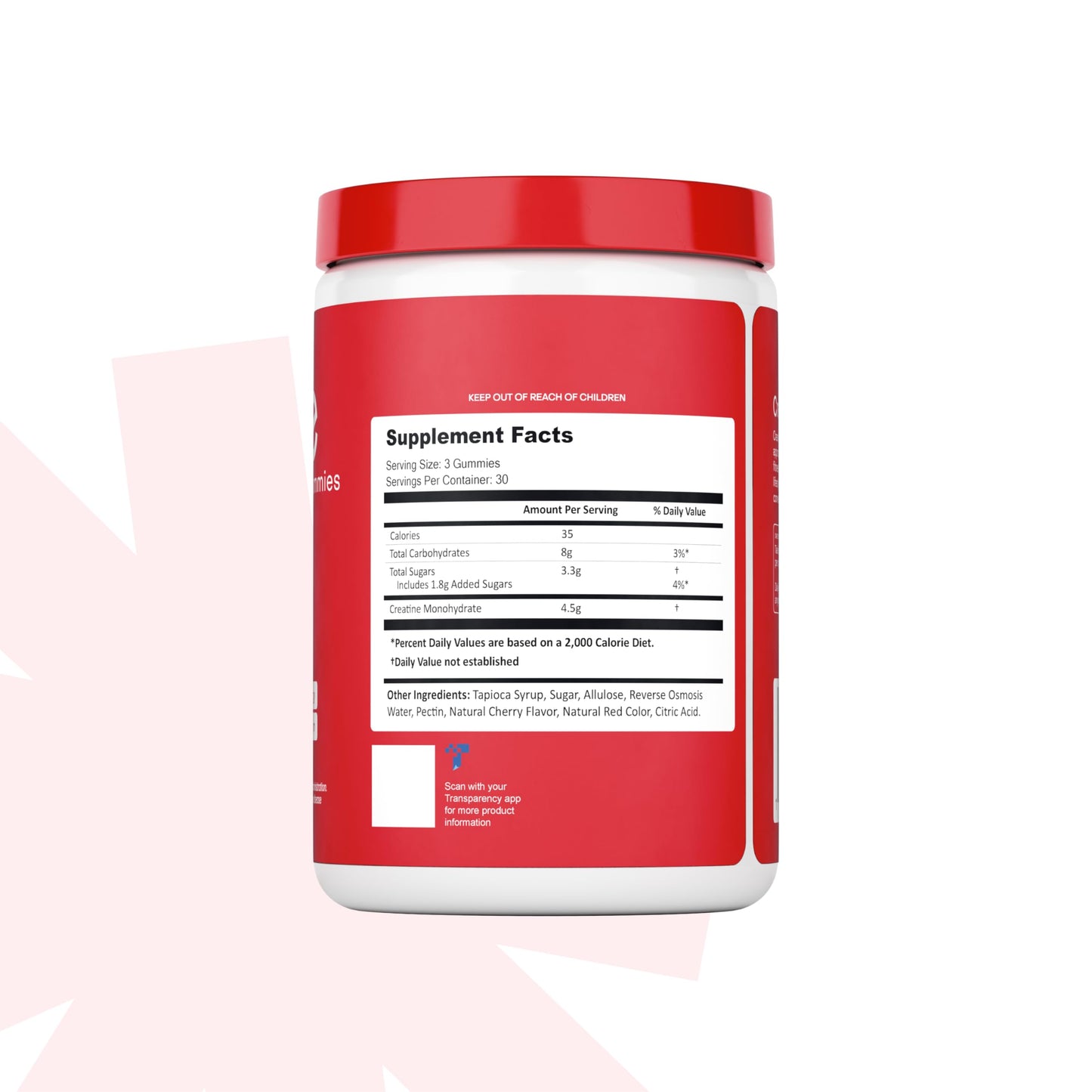 Create Creatine Monohydrate Gummies 1.5g | Sour Cherry Vegan Gluten-Free