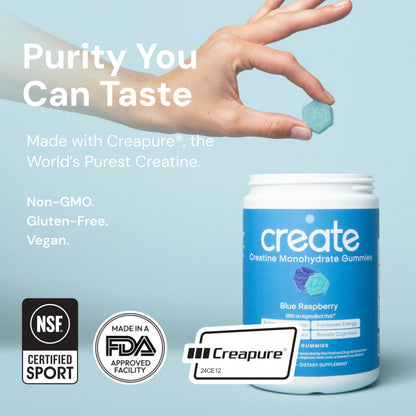 Create Creatine Monohydrate Gummies | 1.5g Creapure per Gummy | Orange Flavour | Vegan