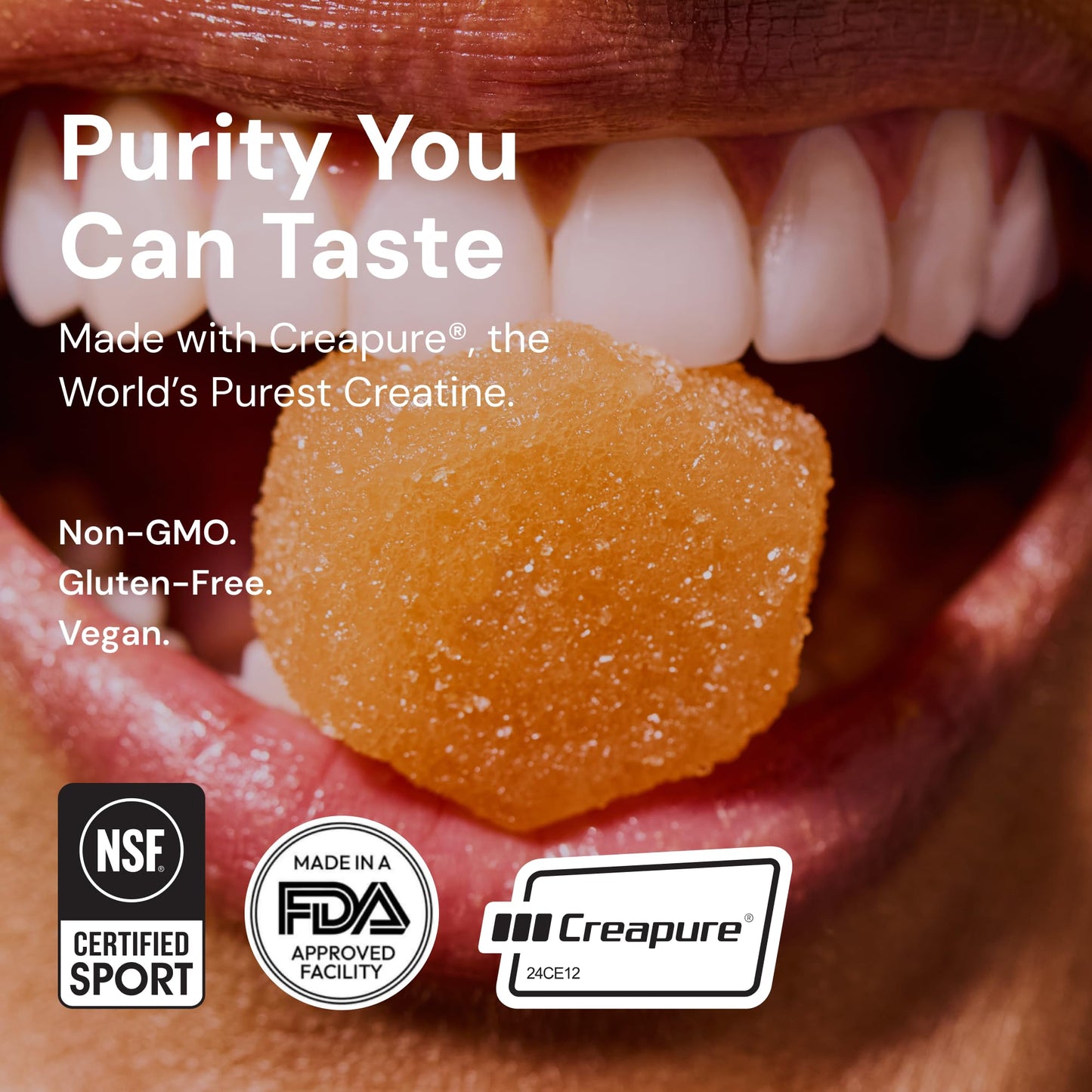 Create Creatine Monohydrate Gummies | 1.5g Creapure per Gummy | Sour Peach | Vegan