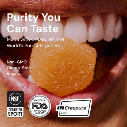 Create Creatine Monohydrate Gummies | 1.5g Creapure per Gummy | Sour Peach | Vegan