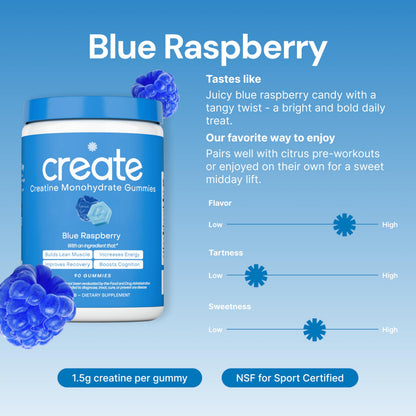 Create Creatine Monohydrate Gummies | 1.5g Creapure per Gummy | Orange Flavour | Vegan