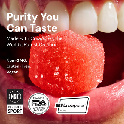 Create Creatine Monohydrate Gummies 1.5g | Sour Cherry Vegan Gluten-Free