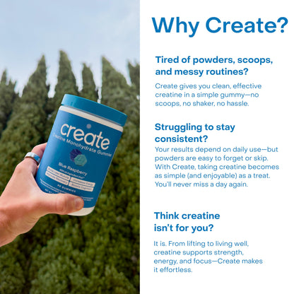 Create Creatine Monohydrate Gummies | 1.5g Creapure per Gummy | Orange Flavour | Vegan