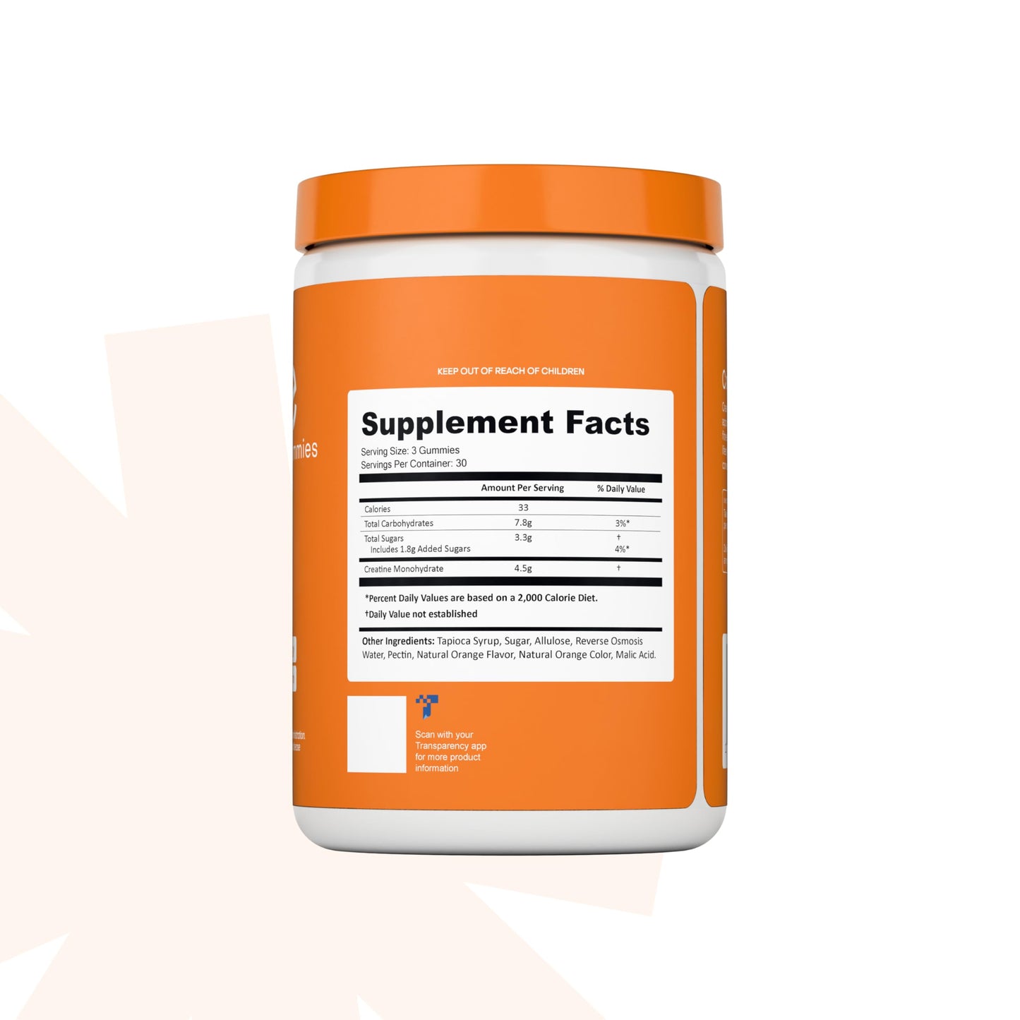 Create Creatine Monohydrate Gummies 1.5g | Vegan Anti-Melt Orange