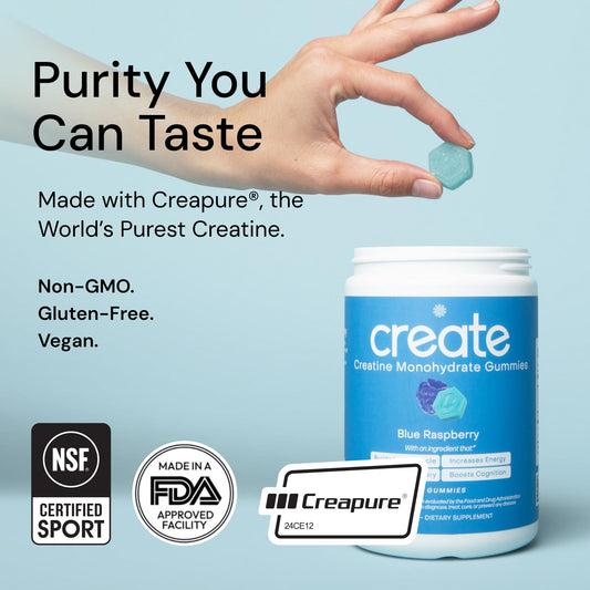 Create Creatine Monohydrate Gummies | 1.5g Creapure per Gummy | Orange Flavour | Vegan