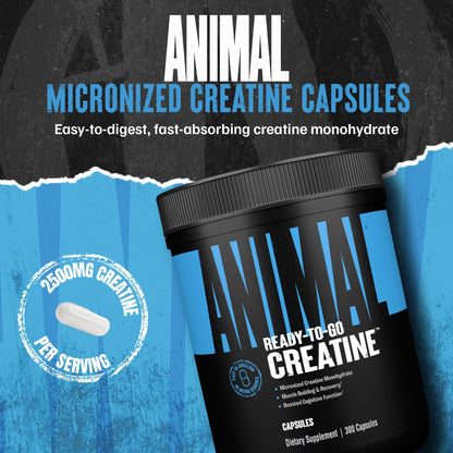Animal Micronized Creatine Monohydrate Capsules | 300 Caps