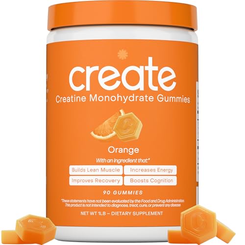 Create Creatine Monohydrate Gummies 1.5g | Vegan Anti-Melt Orange