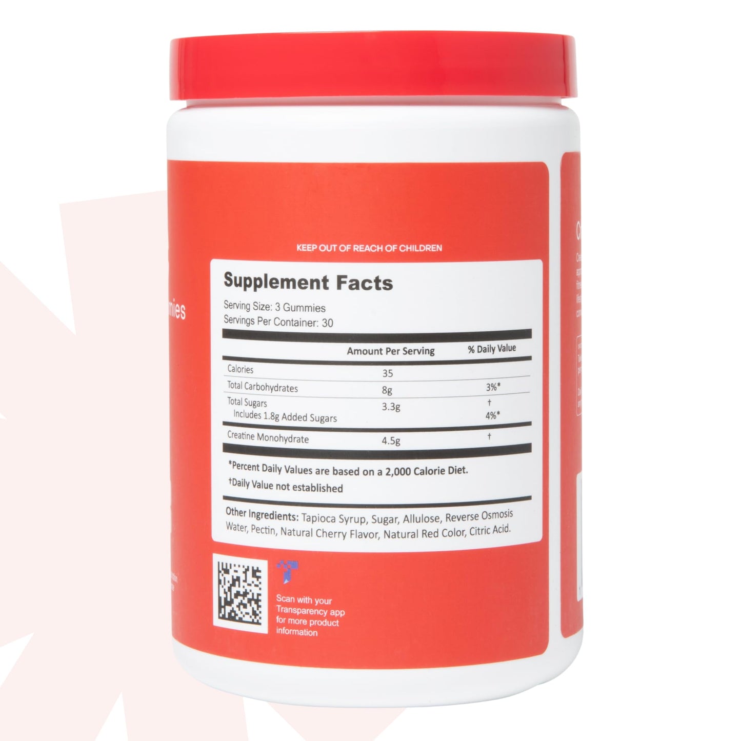 Create Creatine Monohydrate Gummies 1.5g | Sour Cherry Vegan Gluten-Free