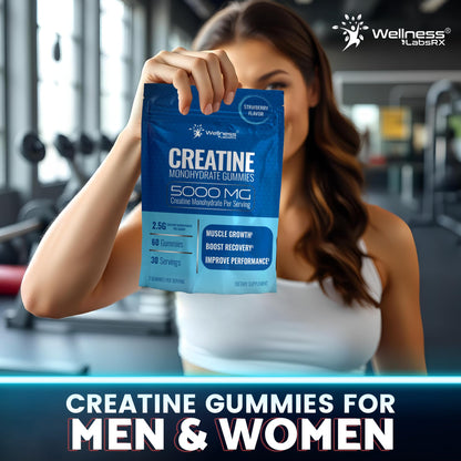 Creatine Gummies 5000mg – Strawberry Monohydrate 30 Servings