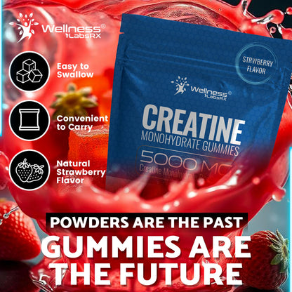 Creatine Gummies 5000mg – Strawberry Monohydrate 30 Servings