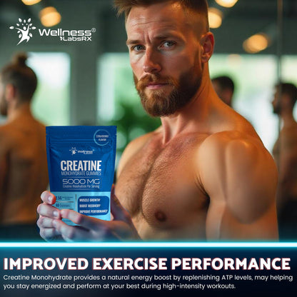 Creatine Gummies 5000mg – Strawberry Monohydrate 30 Servings