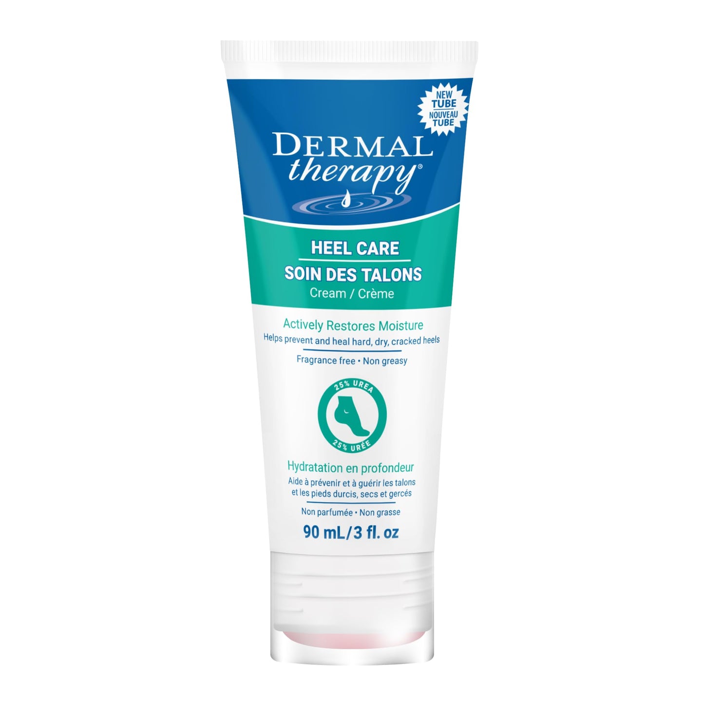 Dermal Therapy heel care cream tube on a white background
