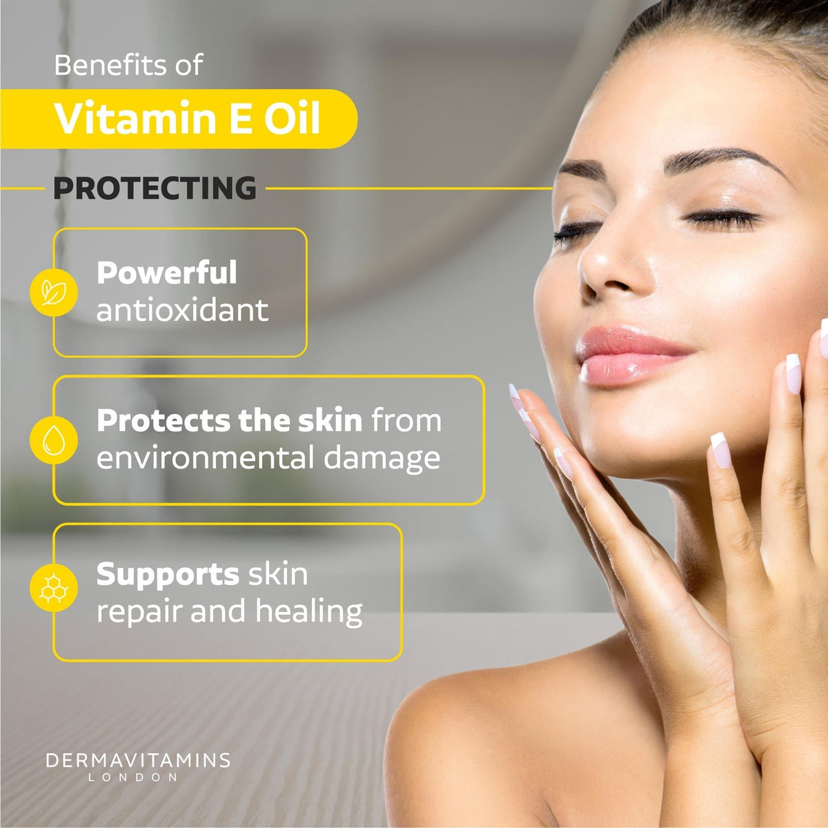 Dermavitamins 100% Natural Vitamin E Oil – Pure Skin & Nail Treatment, 75ml
