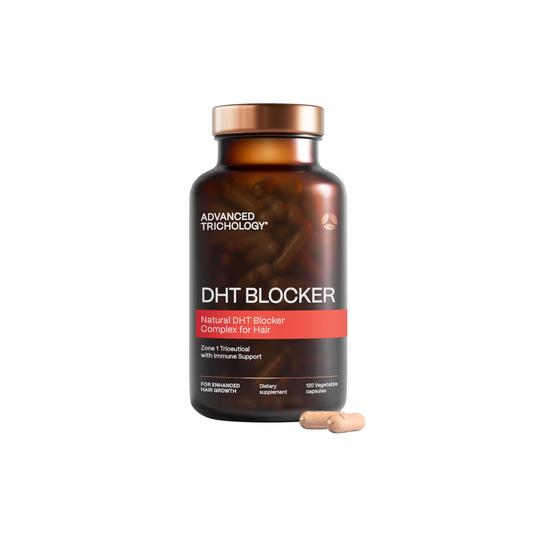 Bloqueador de DHT - Suplemento para el crecimiento del cabello para el adelgazamiento genético | Aprobado por AHLA | 20 años de experiencia en clínicas de pérdida de cabello