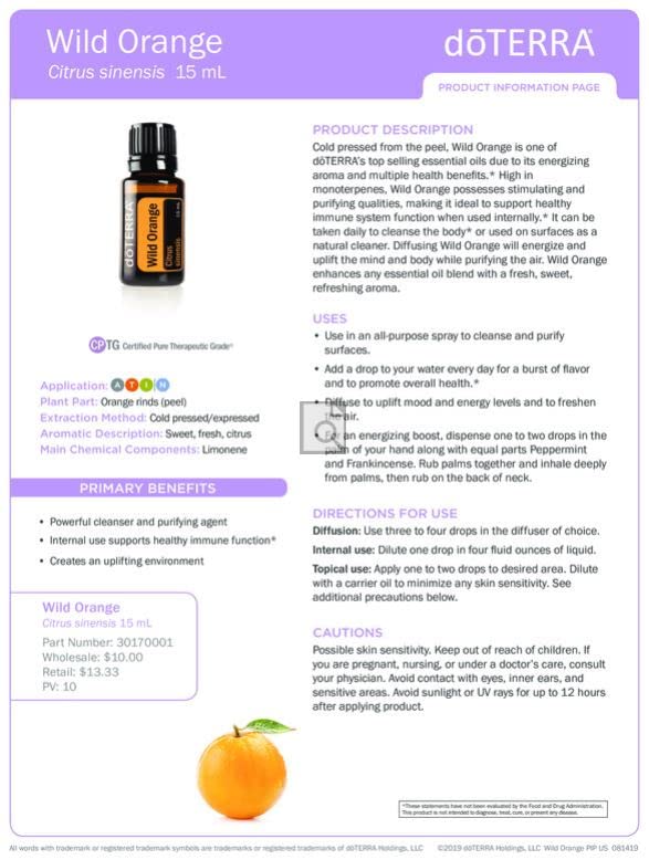 doTERRA Wild Orange Essential Oil 15ml