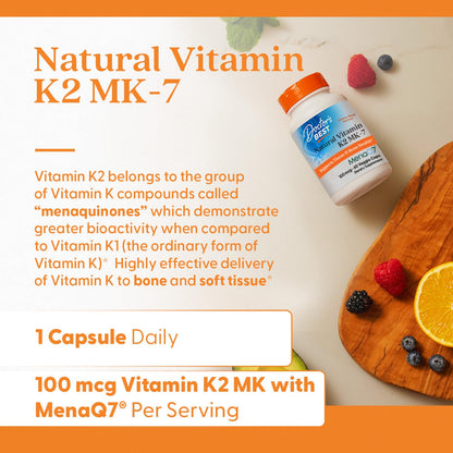 Doctor's Best Vitamin K2 MK-7 with MenaQ7 — 100mcg, 60 Capsules