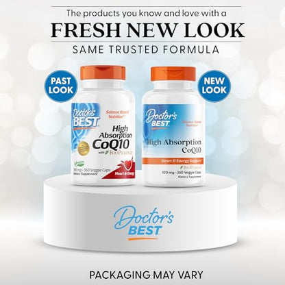 Doctor’s Best High Absorption CoQ10 with BioPerine 100mg – 360 Vegan Caps