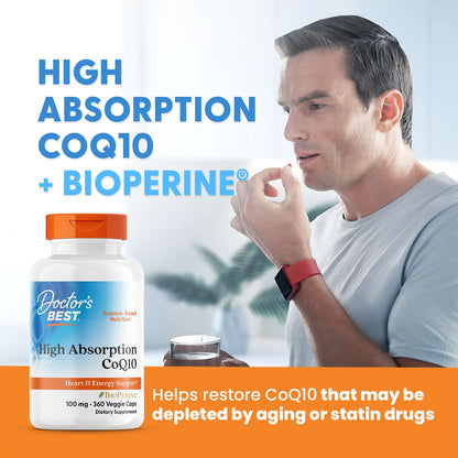 Doctor’s Best High Absorption CoQ10 with BioPerine 100mg – 360 Vegan Caps