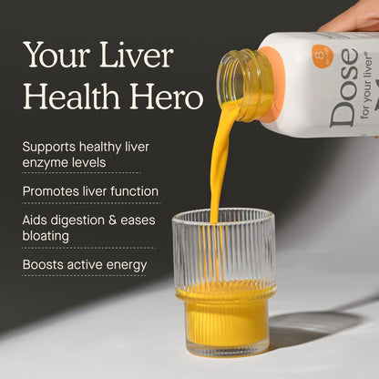 DOSE Liver Support Shots – Organic Milk Thistle, Turmeric & Ginger (16oz, 6 Pack)