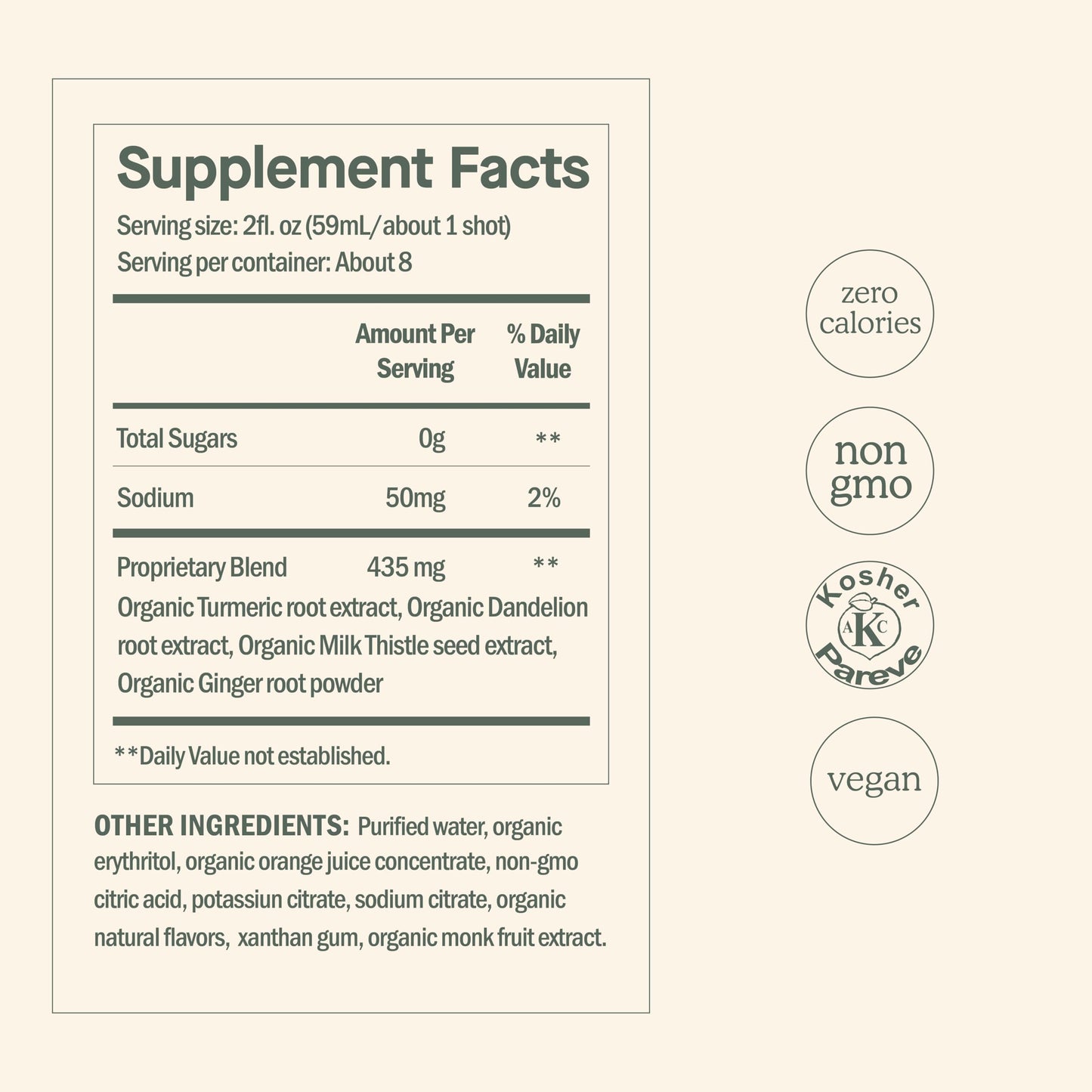 DOSE Liver Support Shots – Organic Milk Thistle, Turmeric & Ginger (16oz, 6 Pack)