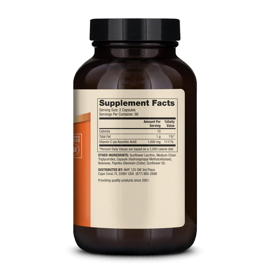 Dr. Mercola Liposomal Vitamin C - 1,000 mg Bioavailable Vitamin C - Immune, Brain, Heart & Eye Support - 180 Capsules - Calm Era