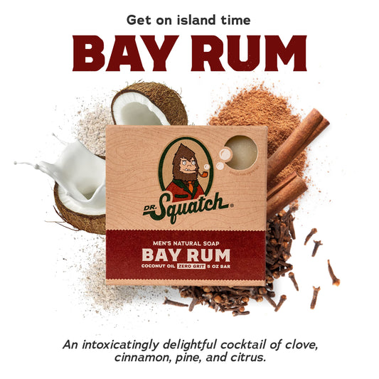 Dr. Squatch Bay Rum Natural Bar Soap — 3-Pack Gift Set