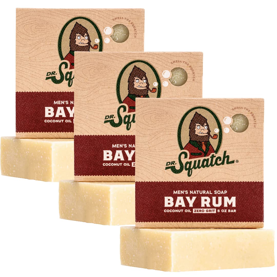 Dr. Squatch Bay Rum Natural Bar Soap — 3-Pack Gift Set
