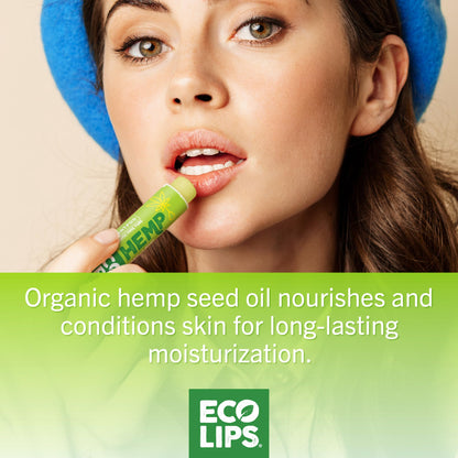 Eco Lips Organic Hemp Lip Balm — Vanilla, Plastic-Free, 6-Pack