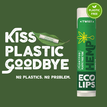 Eco Lips Organic Hemp Lip Balm — Vanilla, Plastic-Free, 6-Pack