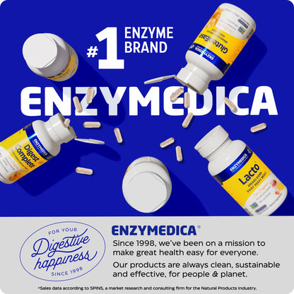 Enzymedica Digest Spectrum – Advanced Digestive Enzymes for Gluten, Lactose & Food Intolerances | 120 Capsules