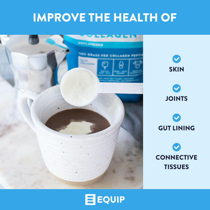 Equip Foods Grass-Fed Collagen Powder – Unflavored, Non-GMO | 30 Servings