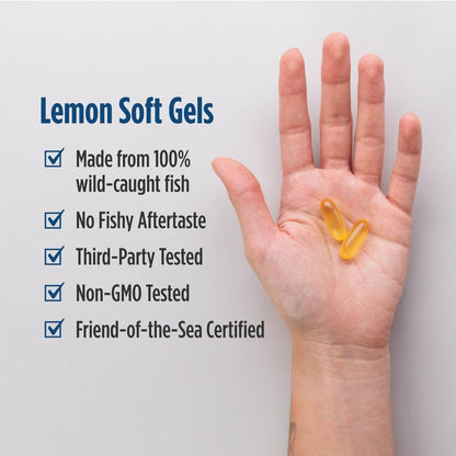 Nordic Naturals Omega-3 Lemon 690mg EPA/DHA | 180 Softgels 90 Servings