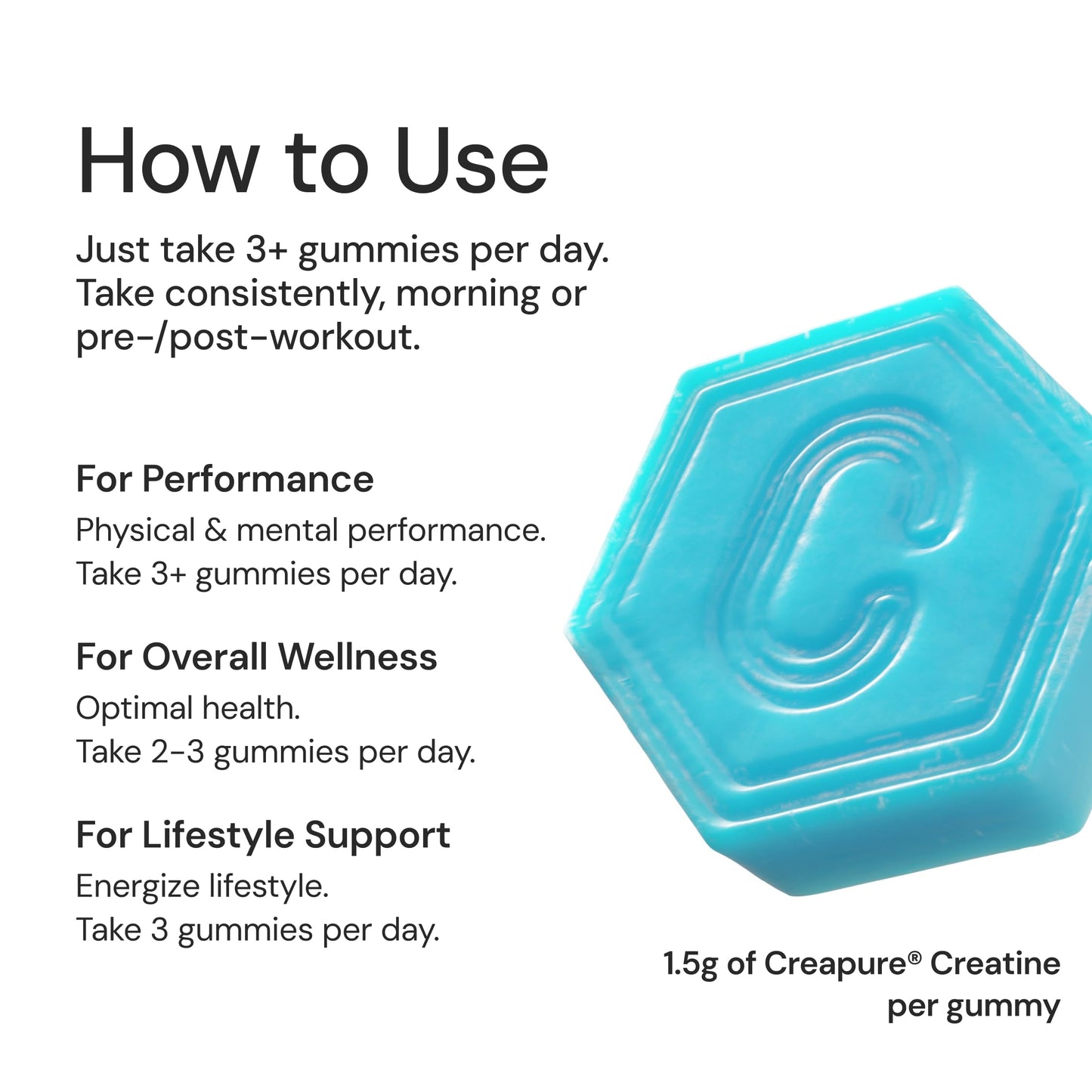Create Creatine Monohydrate Gummies | 1.5g Creapure per Gummy | Orange Flavour | Vegan